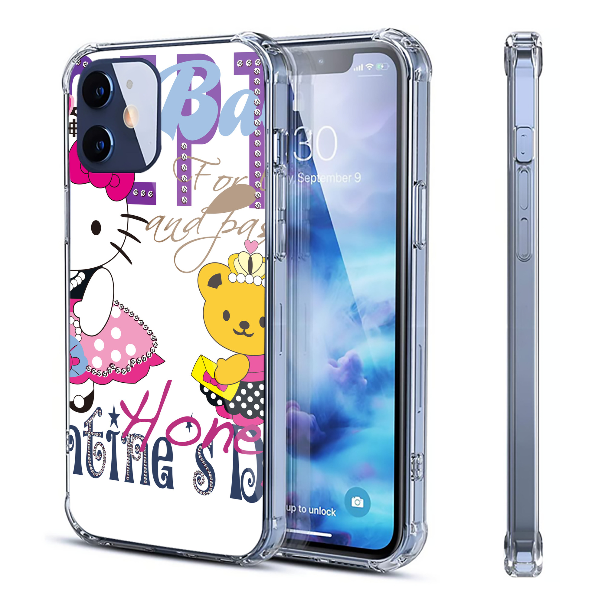 （画像用） Hello Kitty ハローキティ 【iPhone 12シリーズ対応】透明スマホケース（クリアソフトケース）